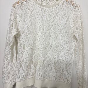 Express Ivory Lace Blouse